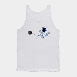 Astronaut plays Earth Soccer Tank Top